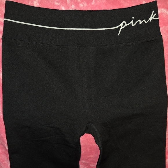 Women's (XXL) PINK Victoria's Secret Soft Seamless Black Leggings - Picture 4 of 4